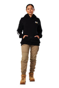 Load image into Gallery viewer, Cat Workwear -Womens Trademark Banner Hoodie - Black
