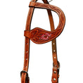 Load image into Gallery viewer, Fort Worth Pink Floral One Ear Headstall
