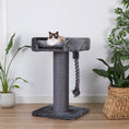 Load image into Gallery viewer, High Bed Cat Scratch Post - Charcoal Plush