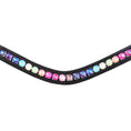 Load image into Gallery viewer, Lumiere Rainbow Bridle - rainbow crystal browband on a white background