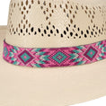 Load image into Gallery viewer, fort-worth-beaded-hat-band-pink-aztec - gallery_3
