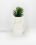 Load image into Gallery viewer, Block Man Sitting Planter White 14cm
