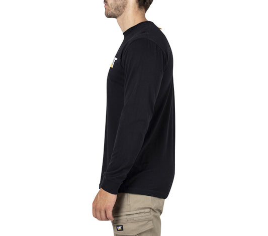 Cat Workwear - Trademark Banner Long Sleeve Tee - Black