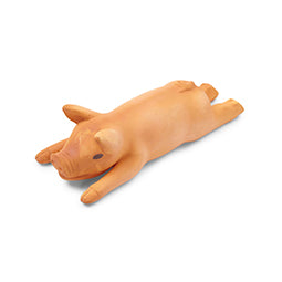 Squeaky latex pig dog toy