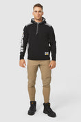 Load image into Gallery viewer, Cat Workwear - Logo Panel Hooded Sweatshirt - Black
