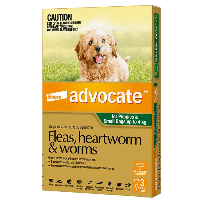 Advocate Green for Puppies and Small Dogs - 0-4kg