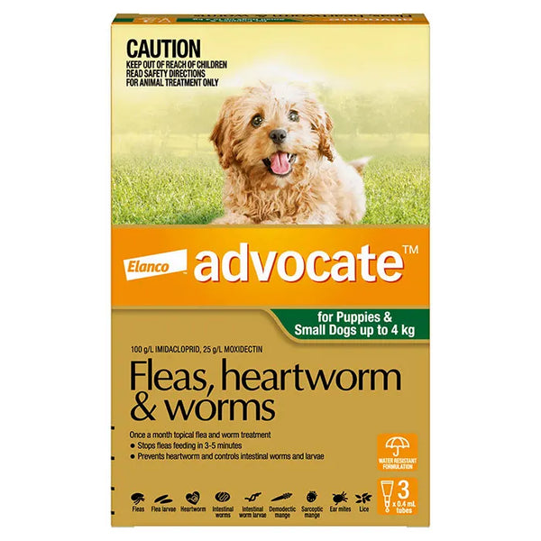 Advocate Green for Puppies and Small Dogs - 0-4kg