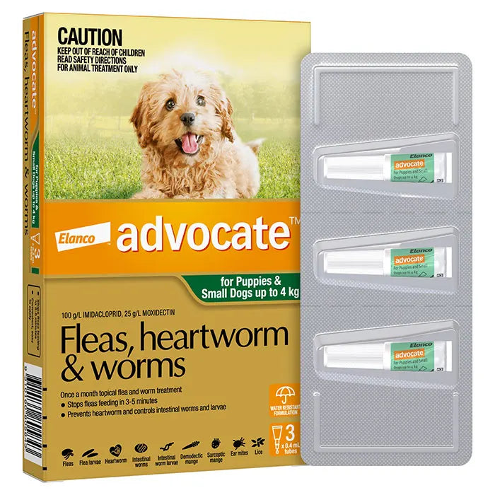 Advocate Green for Puppies and Small Dogs - 0-4kg