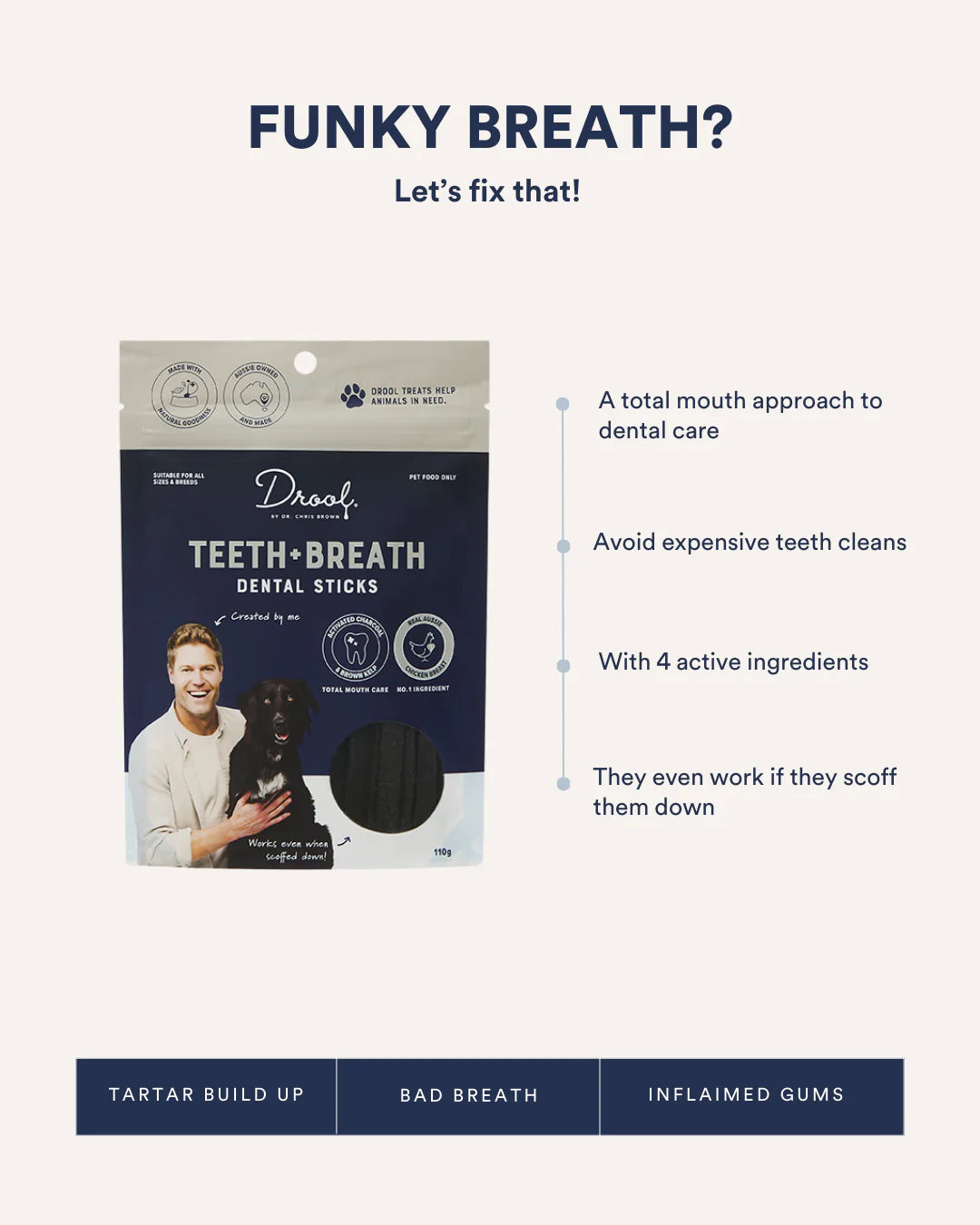 Drool Teeth & Breath Sticks 110g