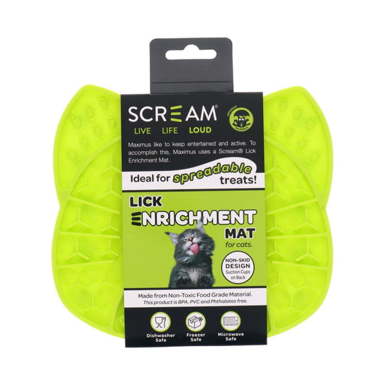 Scream LICK ENRICHMENT MAT SUCTION BASE - CAT FACE 18x17cm