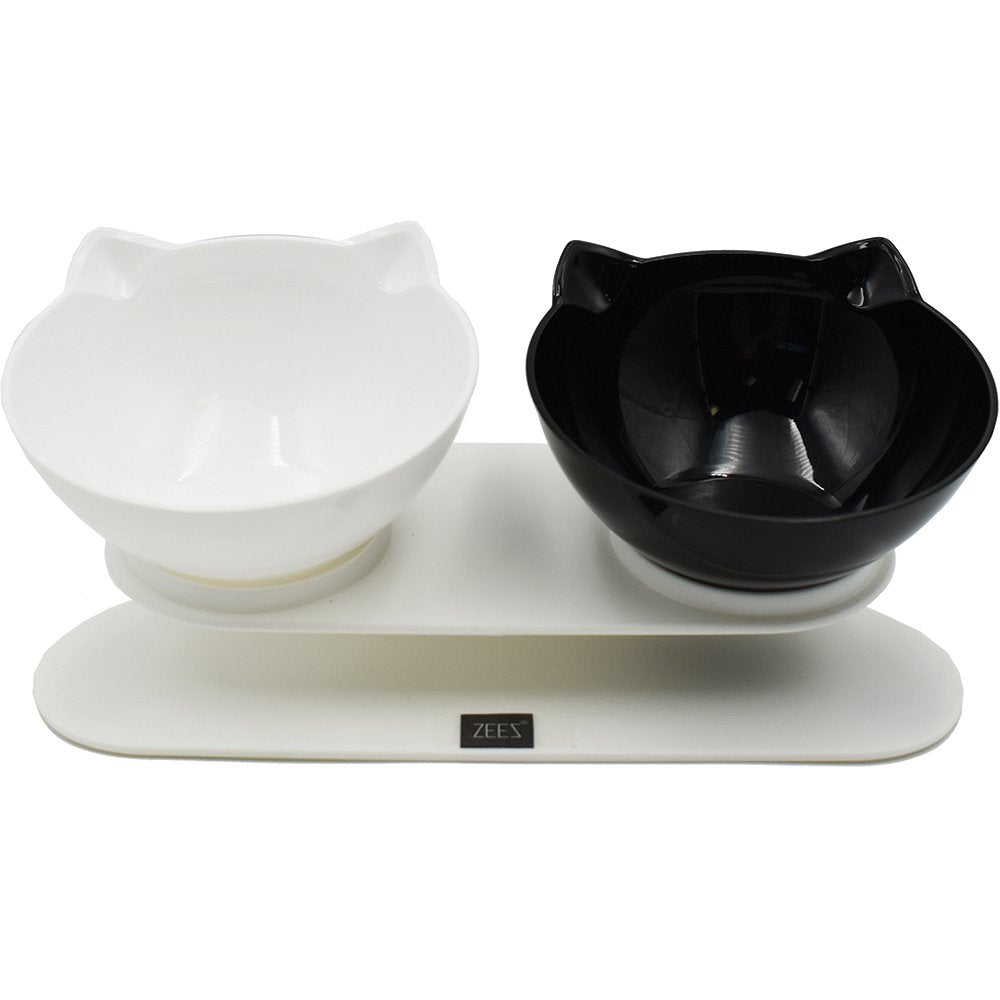 ZEEZ Double Elevated Tilted Cat Bowl
