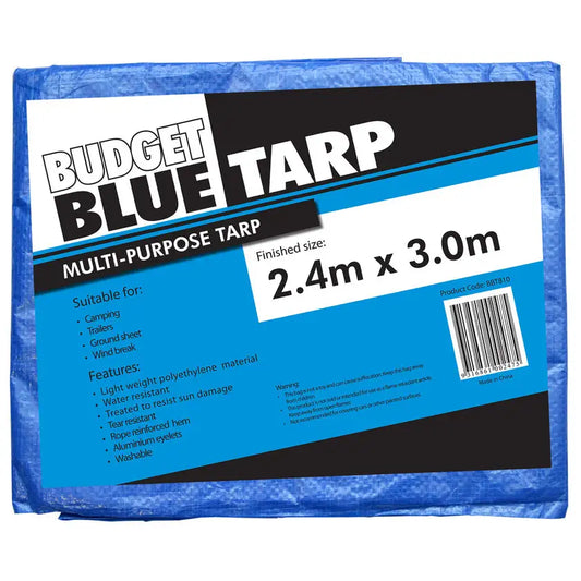Budget Blue Tarp Multi-Purpose Light Duty 2.4 x 3m