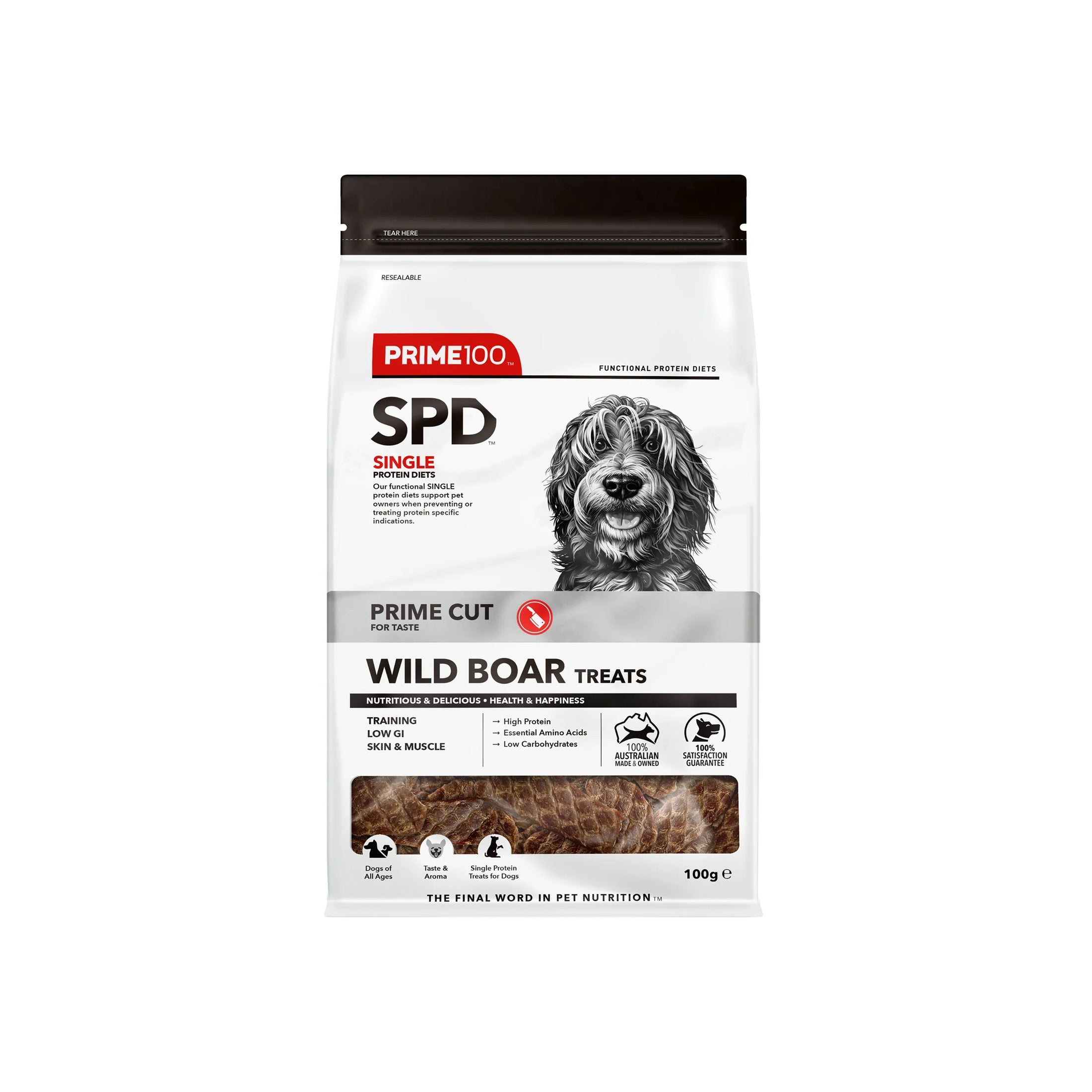 Prime100 SPD™ Prime Cut Wild Boar Treats 100g