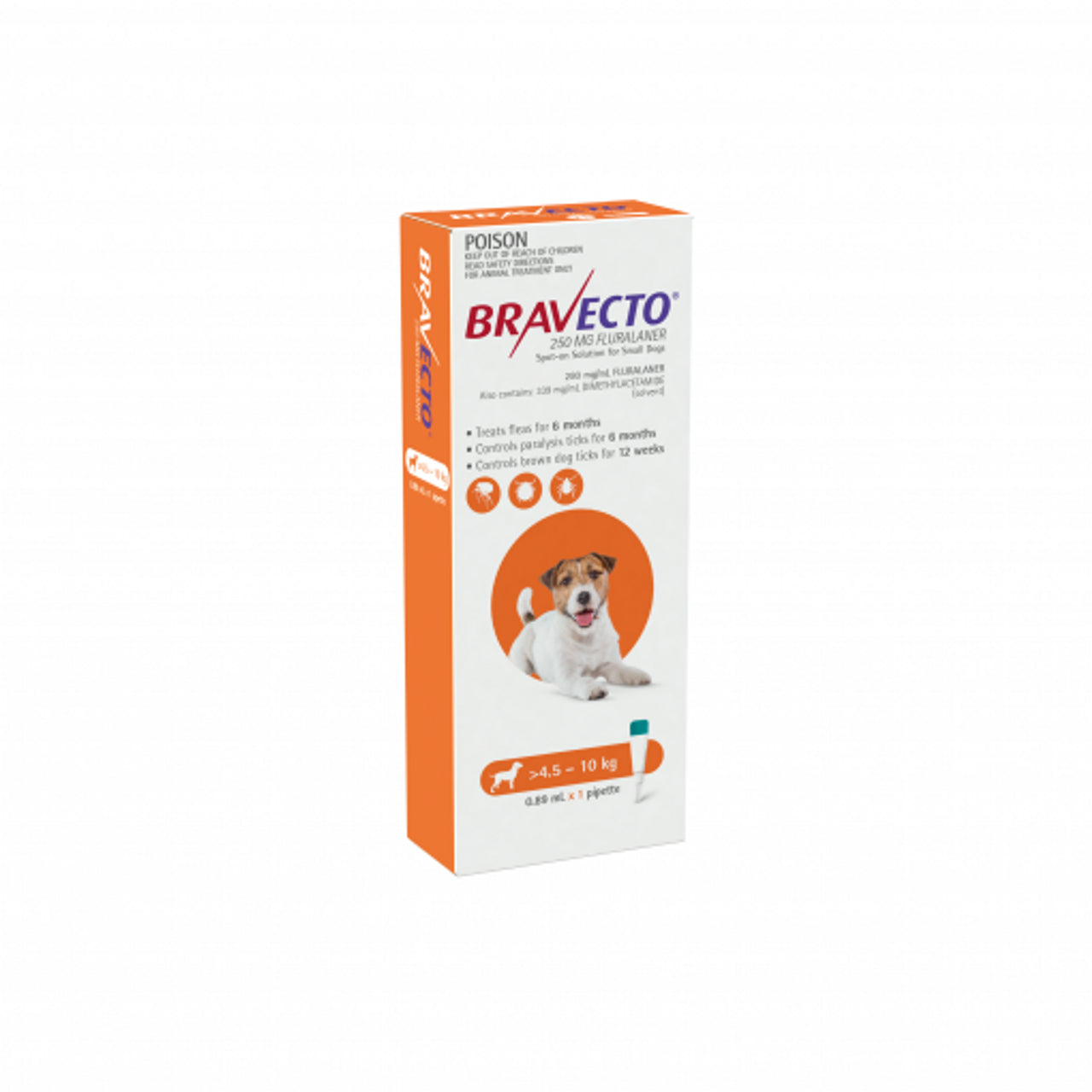 Bravecto Flea & Tick Spot-On For Small Dogs Orange