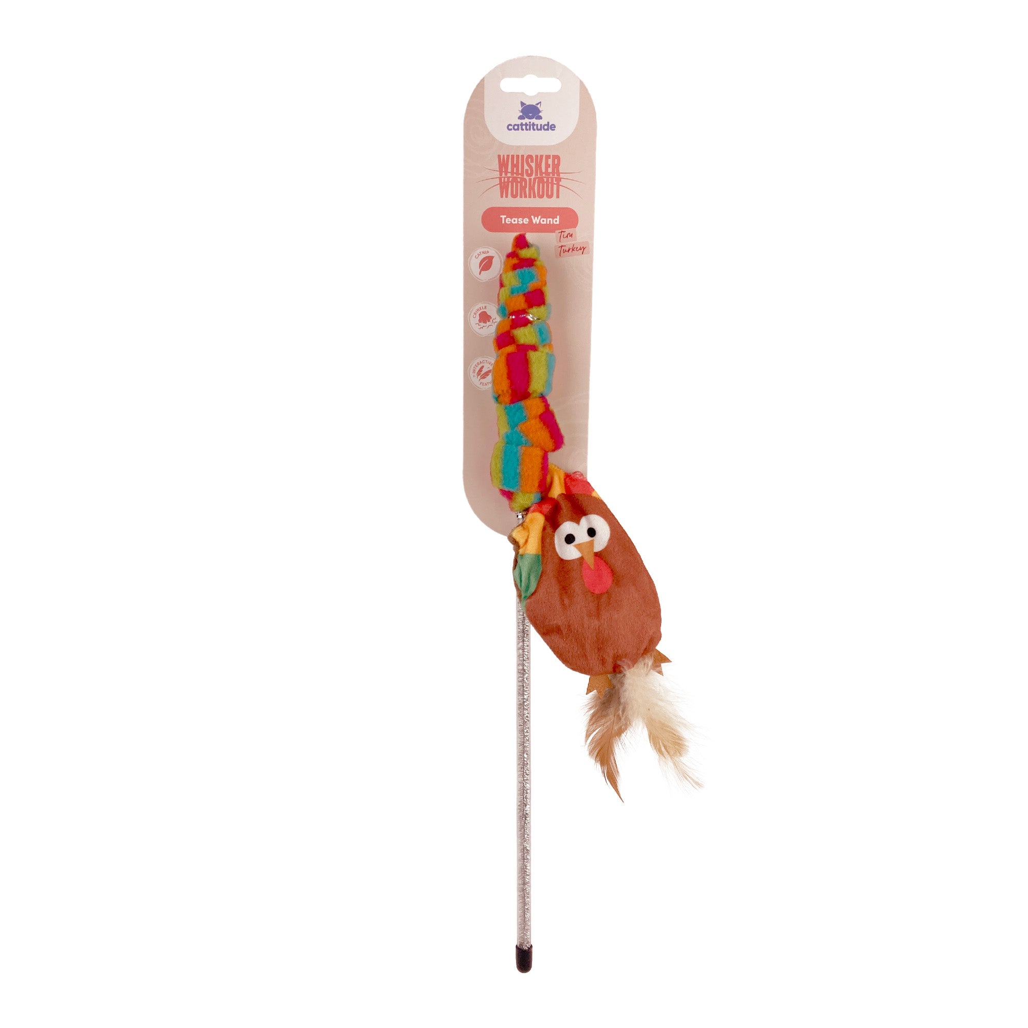 Cattitude Whisker Workout Tim Turkey Tease Wand
