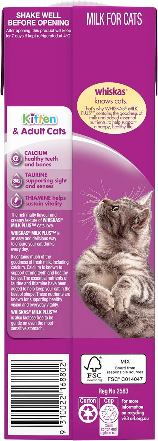 Whiskas Lactose Free Milk Plus for Kittens and Adults 1 Litre