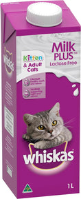 Load image into Gallery viewer, Whiskas Lactose Free Milk Plus for Kittens and Adults 1 Litre
