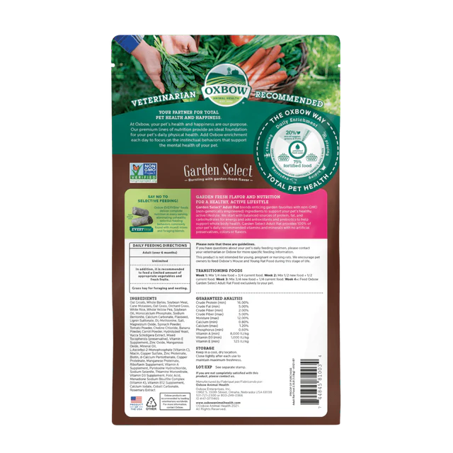 Oxbow - Garden Select Adult Rat Food