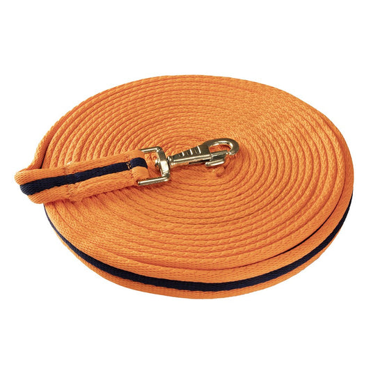 Showmaster Soft Tubular Web Lunge Lead Orange/Navy