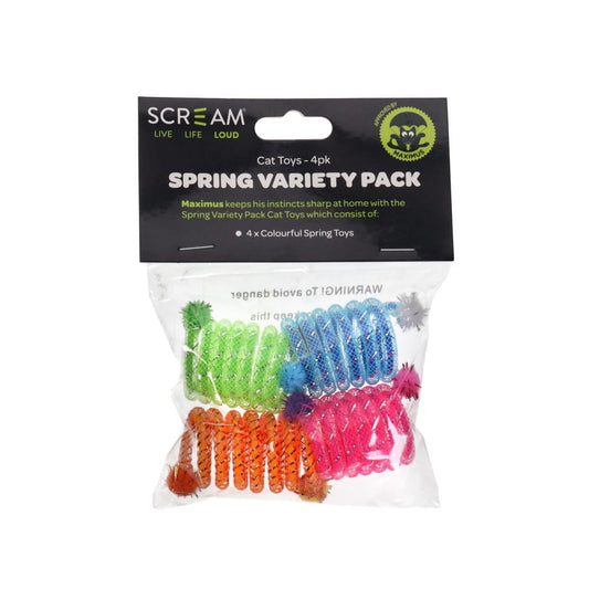 Scream SPRING VARIETY PACK CAT TOYS Multicolour 4pk