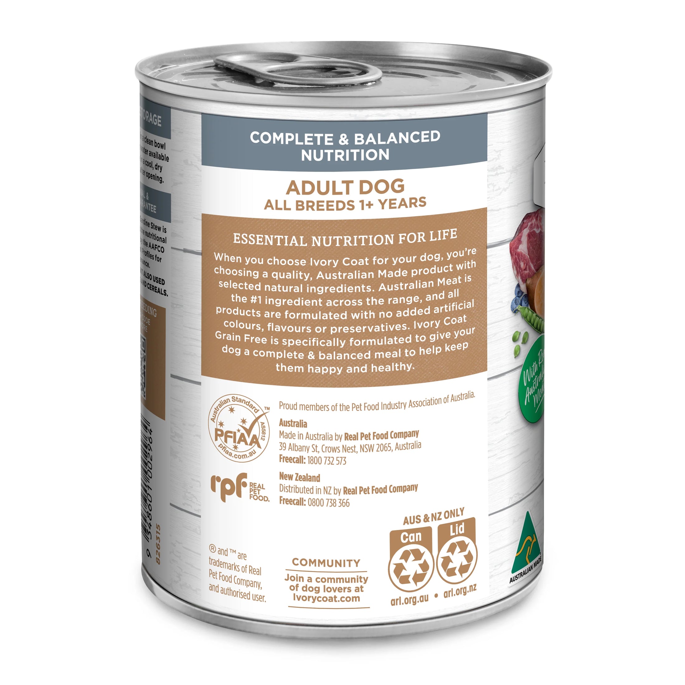 Ivory Coat Grain Free Lamb and Sardine Stew Adult Dog Wet Food 400g