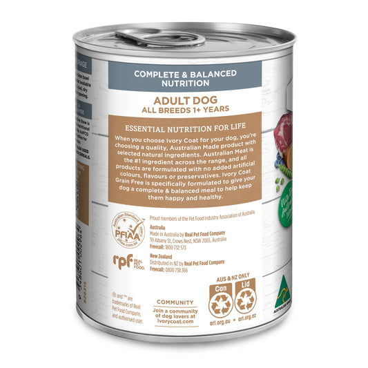 Ivory Coat Grain Free Lamb and Sardine Stew Adult Dog Wet Food 400g