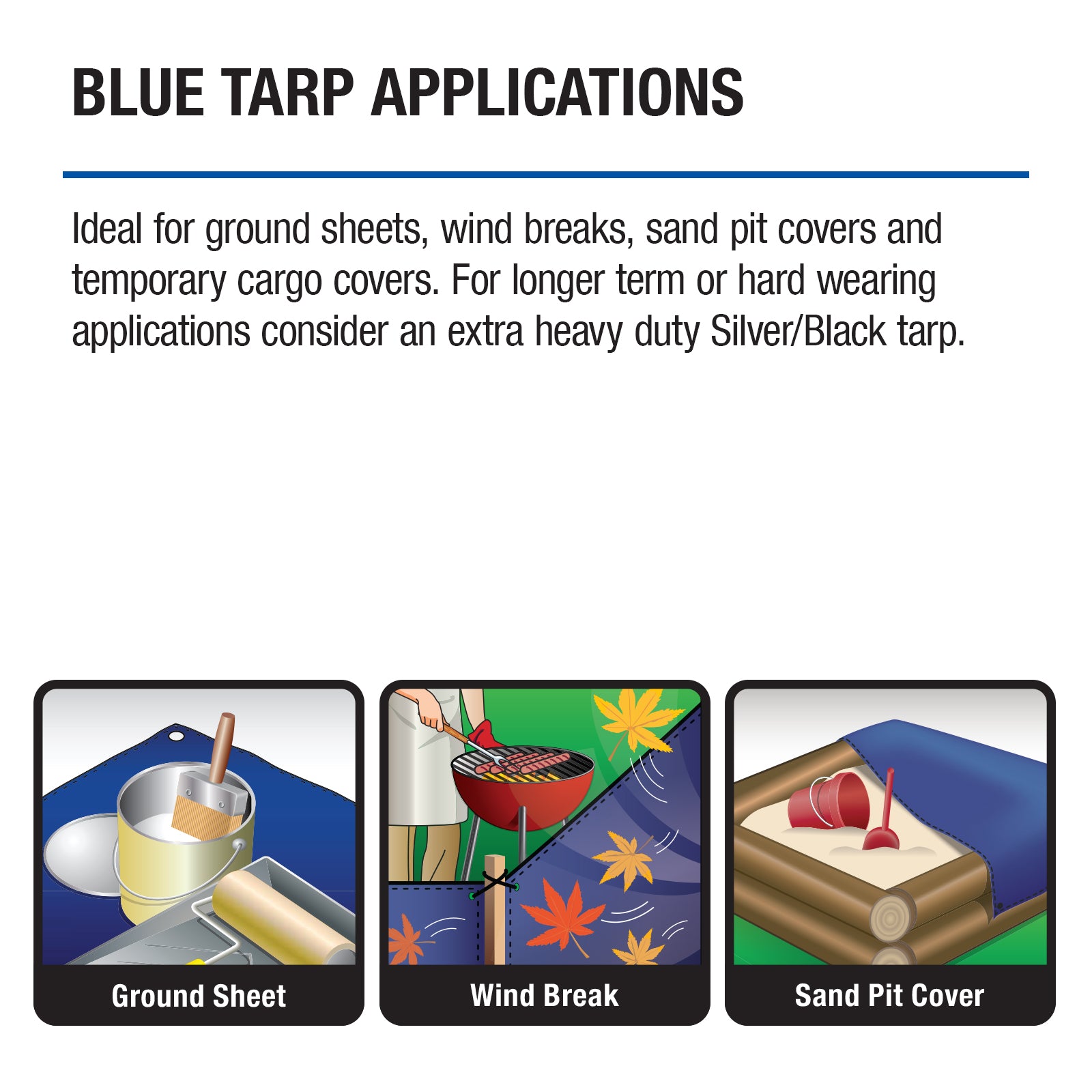 PolyTuf Medium Duty Blue Tarp 2.4m X 3m (8' X 10')