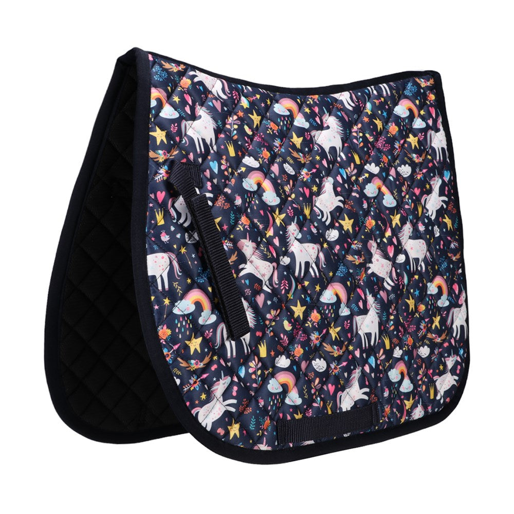 Bambino Pony Saddle Pad - Navy Unicorn