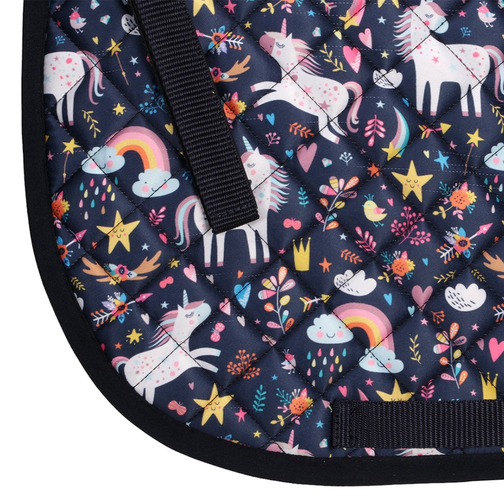 Bambino Pony Saddle Pad - Navy Unicorn