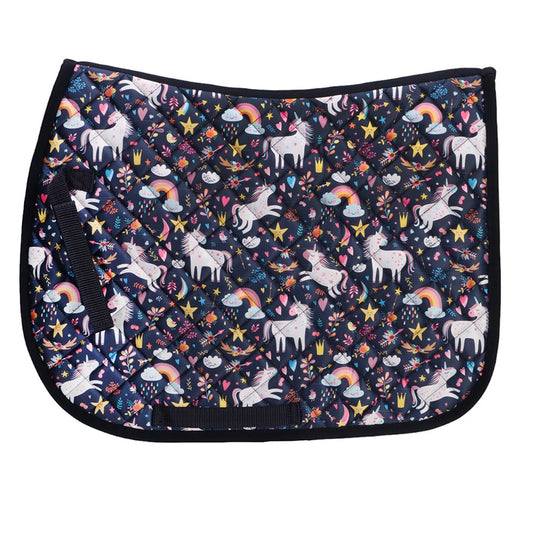 Bambino Pony Saddle Pad - Navy Unicorn