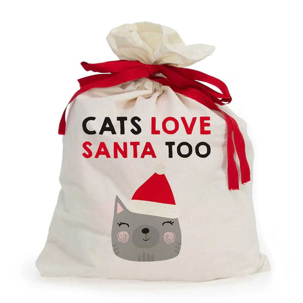 Santa Sack - Canvas - Cats Love Santa