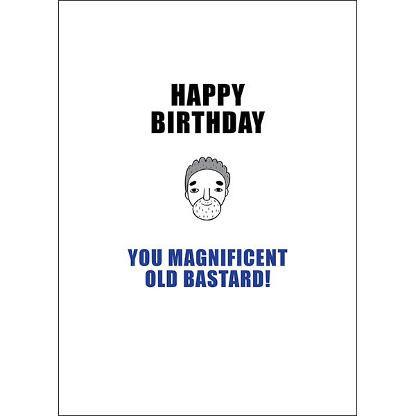 Defamations - Magnificent old bastard rude  birthday card