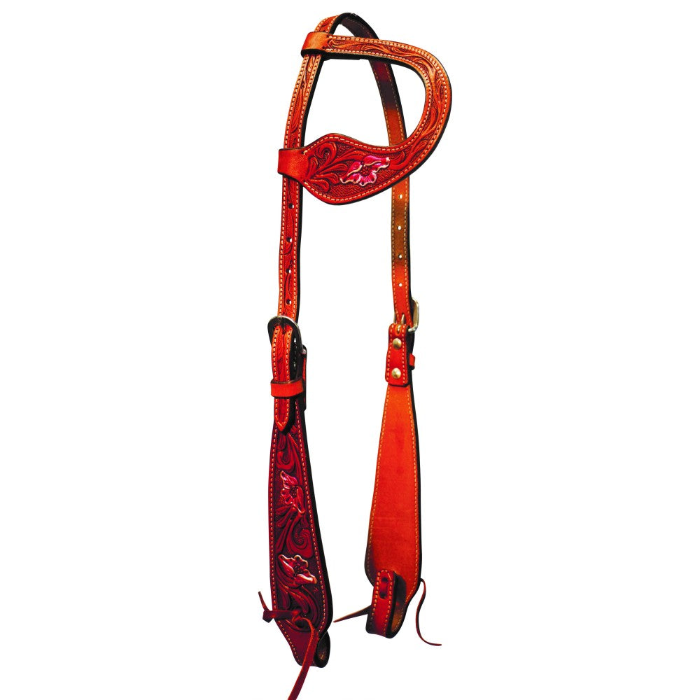 Fort Worth Pink Floral One Ear Headstall