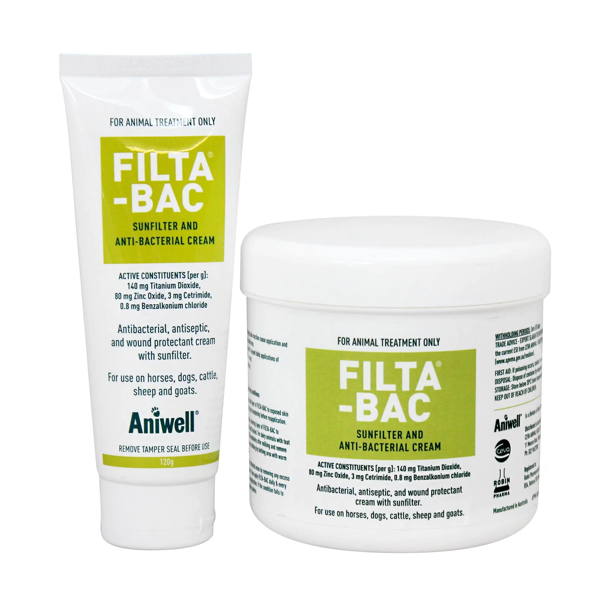 Aniwell CEVA Filta-Bac Sunfilter and Antibacterial Cream