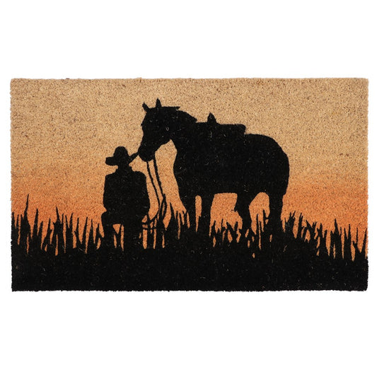 Coir Door Mat - Sundown Cowboy