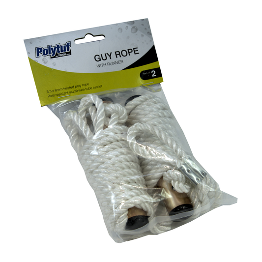 PolyTuf Guy Rope W/Runner 6mm x 3m  2-pk
