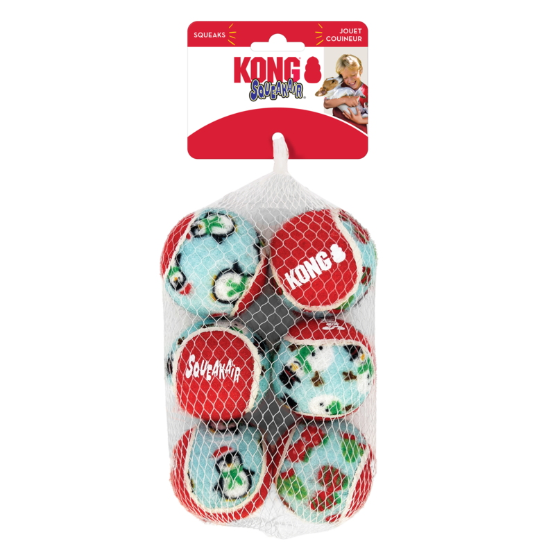 KONG Holiday SqueakAir Balls 6 pack