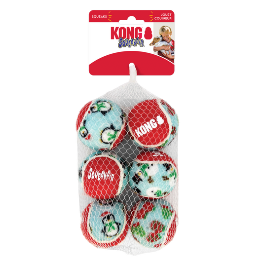 KONG Holiday SqueakAir Balls 6 pack