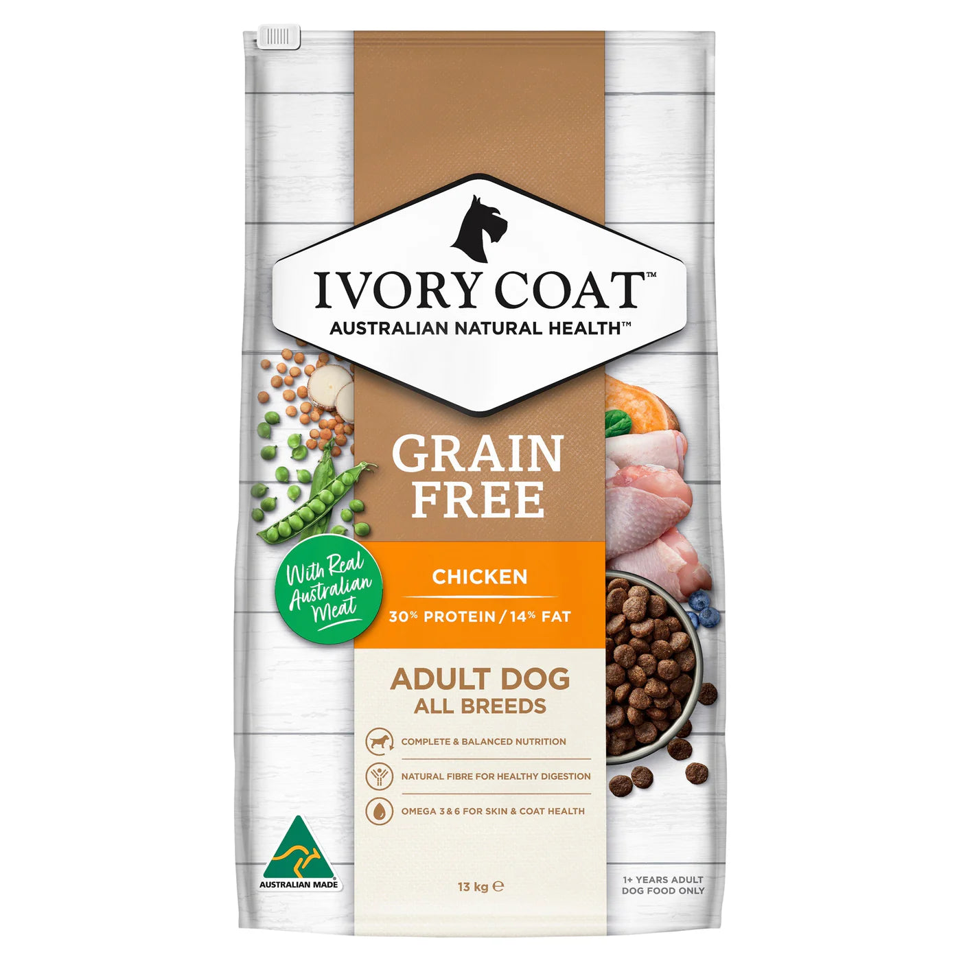 Ivory Coat Grain Free Chicken Adult Dog Dry Food 13kg