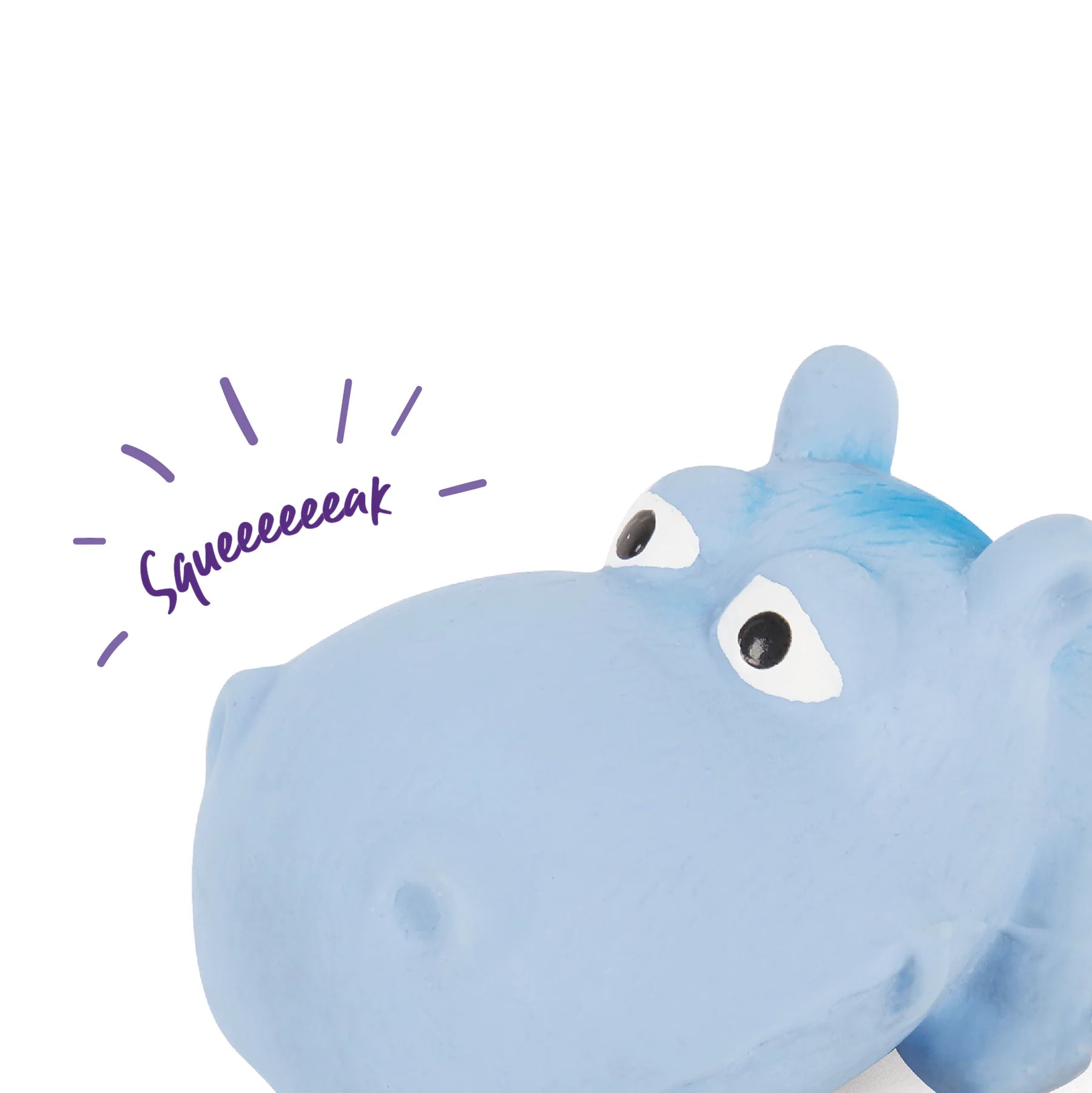 Hazy Hippo Squeaky Dog Toy