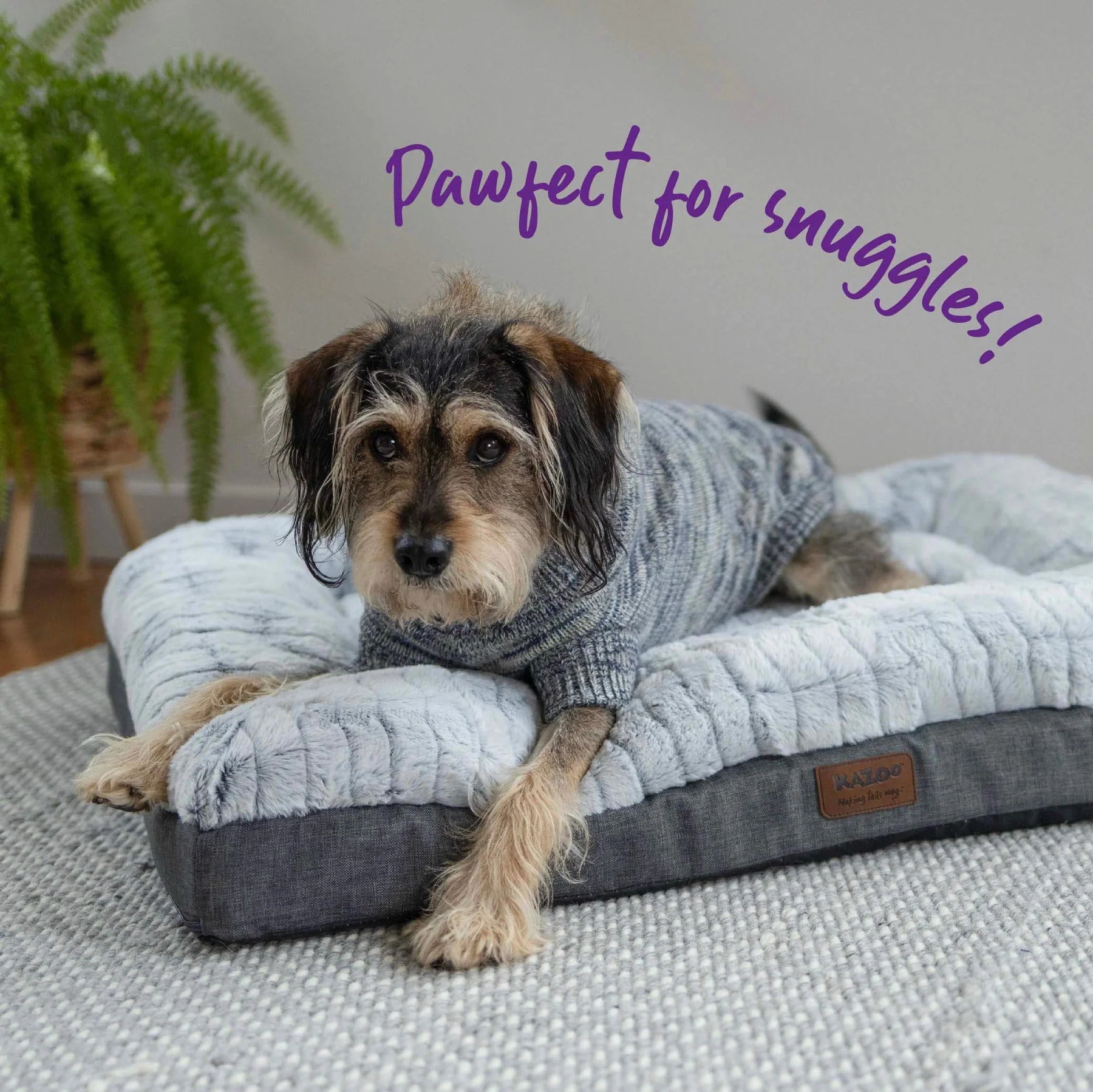 Hazy Grey Roll Neck Dog Jumper