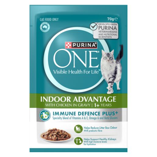 Purina One - Cat Adult Indoor Chicken Pouch 70G 12Pk
