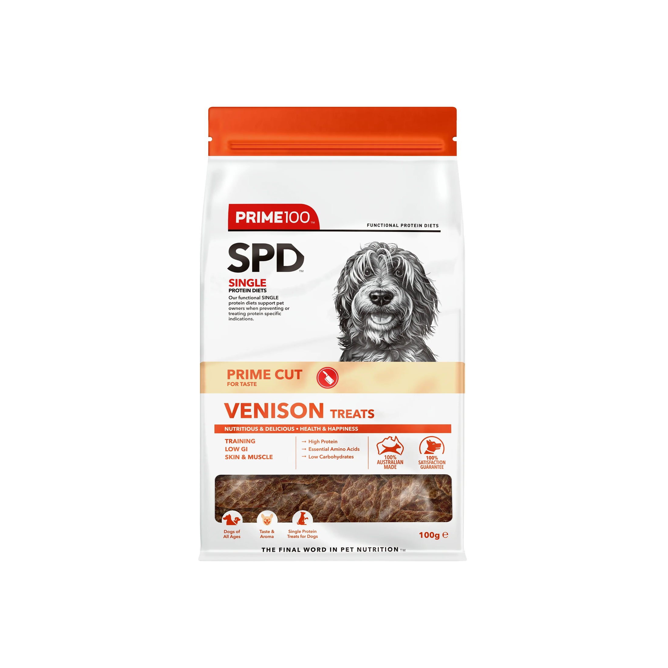Prime100 SPD™ Prime Cut Venison Treats 100g