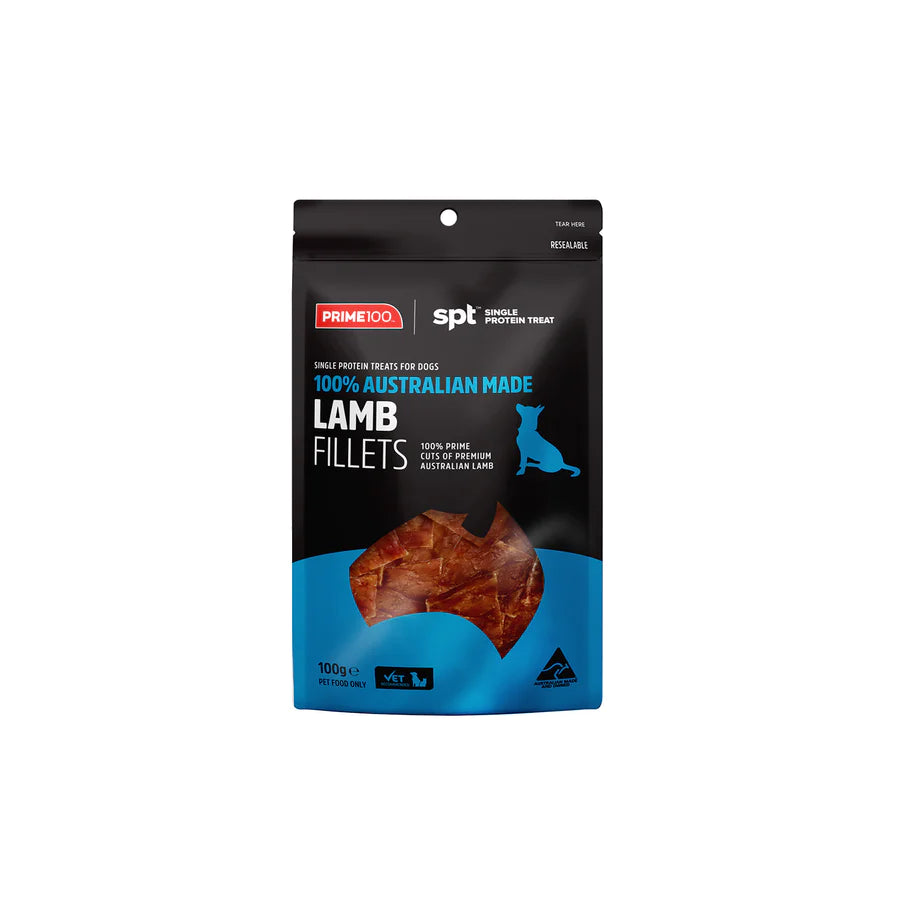 Prime 100 SPT Lamb Fillets Treats 100g