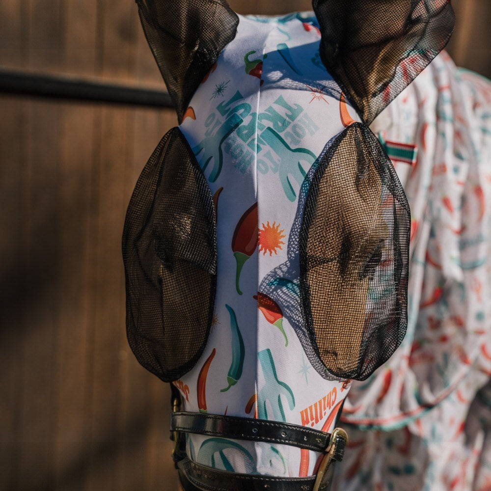 Kool Master Lycra Pull On Fly Mask w/Skirt - Hot to Trot