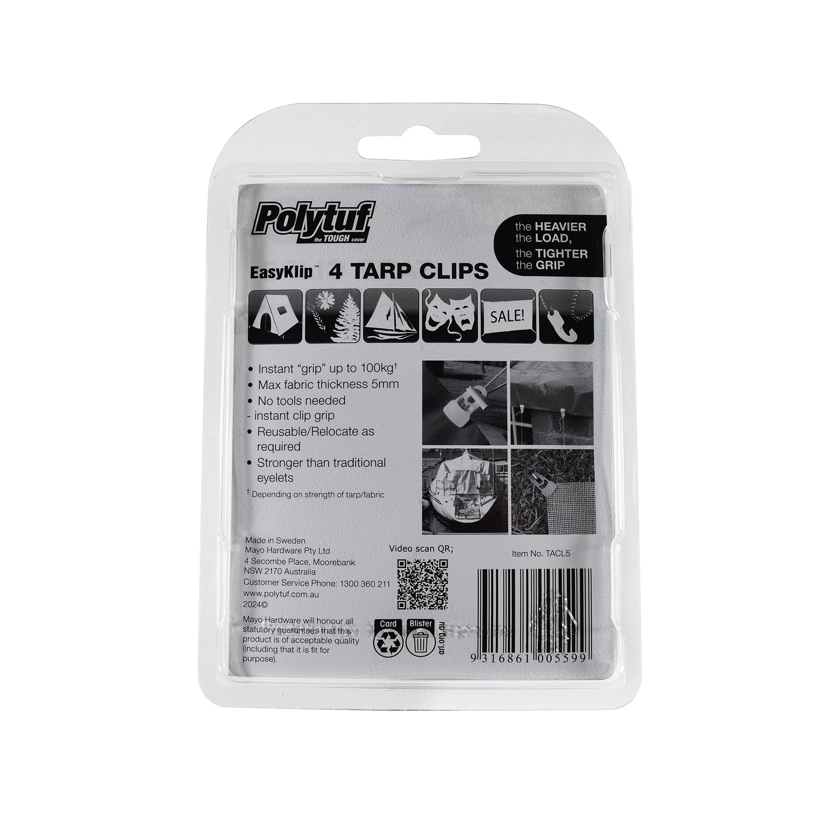 PolyTuf Tarp Clips  4pk