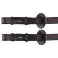 Load image into Gallery viewer, Jeremy & Lord - Nappa Grip Reins - brown, buckle ends with rein stops
