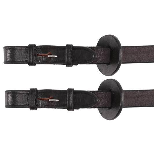 Jeremy & Lord - Nappa Grip Reins - brown, buckle ends with rein stops