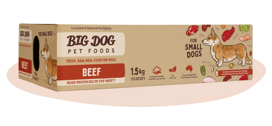Big Dog - Beef Raw Dog Food for Small Dogs 1.5kg - front of box