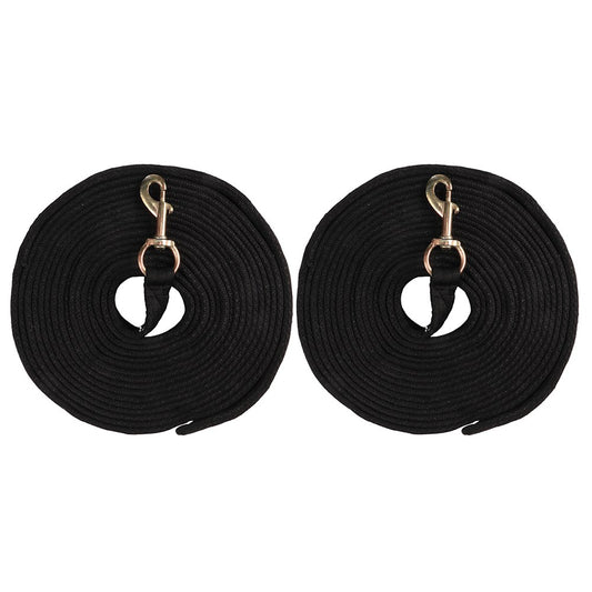 Showmaster - Cushionweb Long Lines - pair of black long lines, coiled